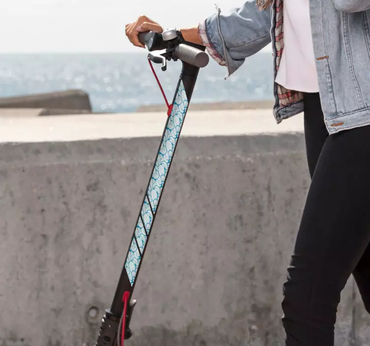 Sticker trottinette de motif vagues - TenStickers