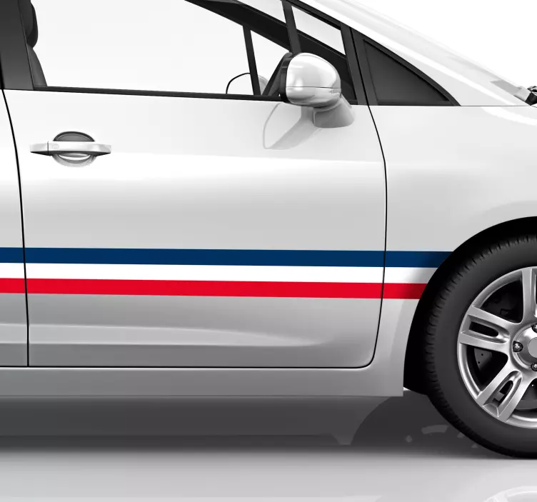 Sticker voiture bande drapeau français - TenStickers