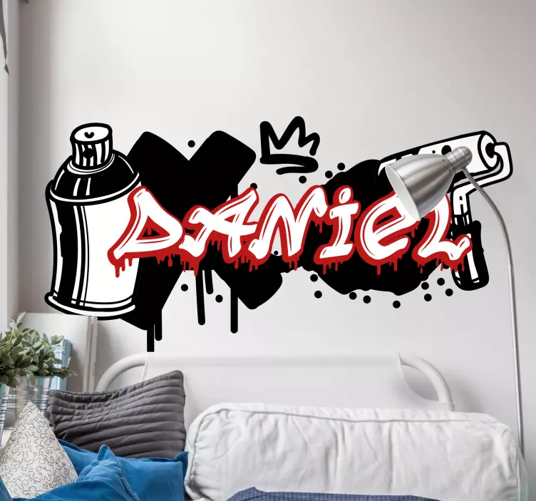 Sticker graffiti urbain couleurs minimales - TenStickers