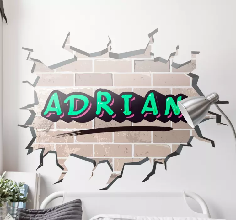 Sticker graffiti urbain de mur de brique - TenStickers