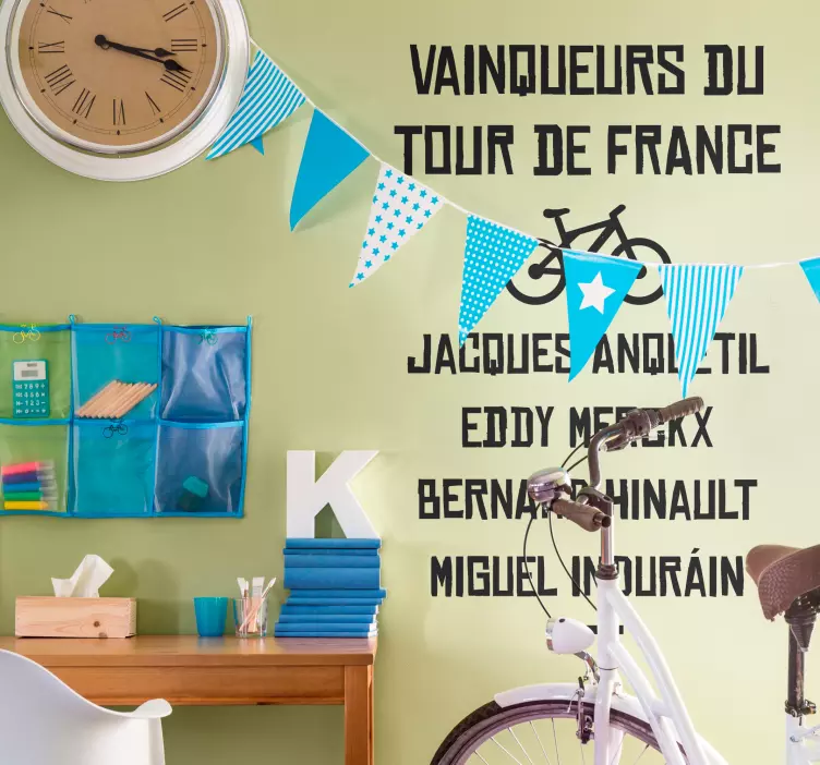 Autocollant Vélo Champions du Tour de France - TenStickers