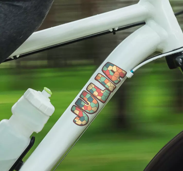 Sticker pour vélo dessin prénom personnalisable - TenStickers