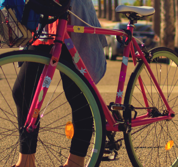 Autocollant vélo ensemble de fleurs - TenStickers