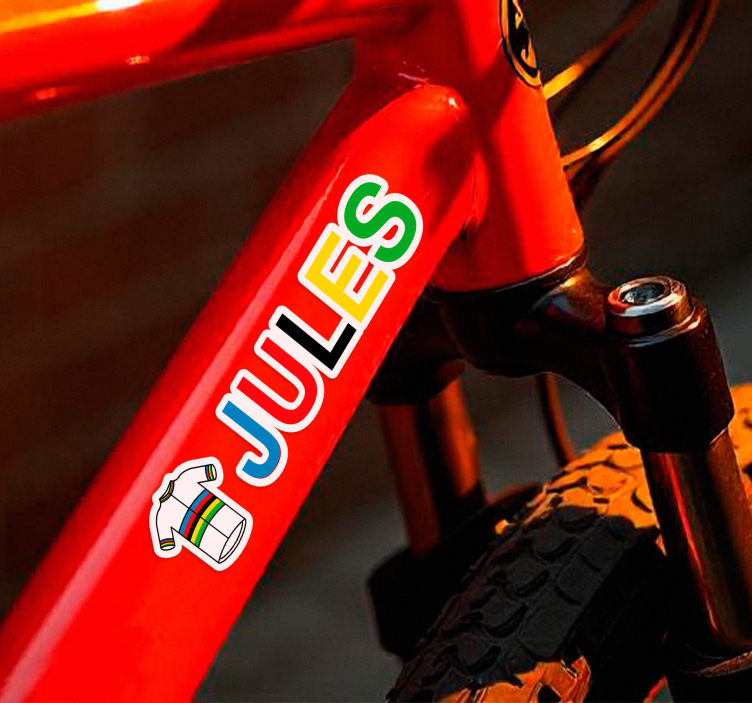Autocollant vélo maillot cycliste champion du monde - TenStickers