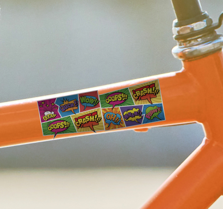 Sticker vélo design bande dessinée colorée rétro - TenStickers