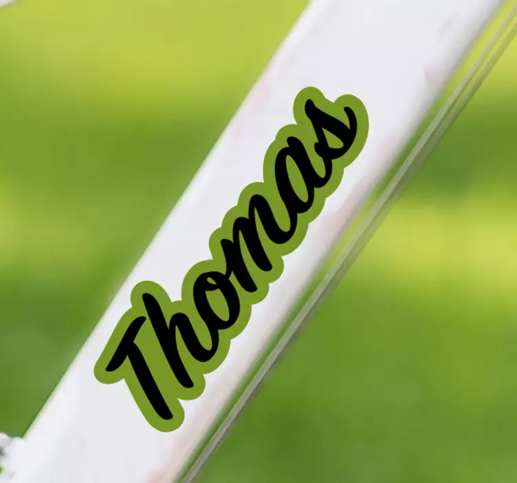 Sticker pour vélo nom contour vert - TenStickers
