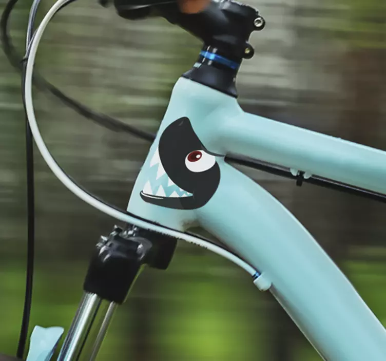 Sticker cadre vélo visage de requin - TenStickers