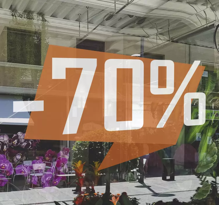 Autocollant Vitrophanie soldes pourcentages - TenStickers