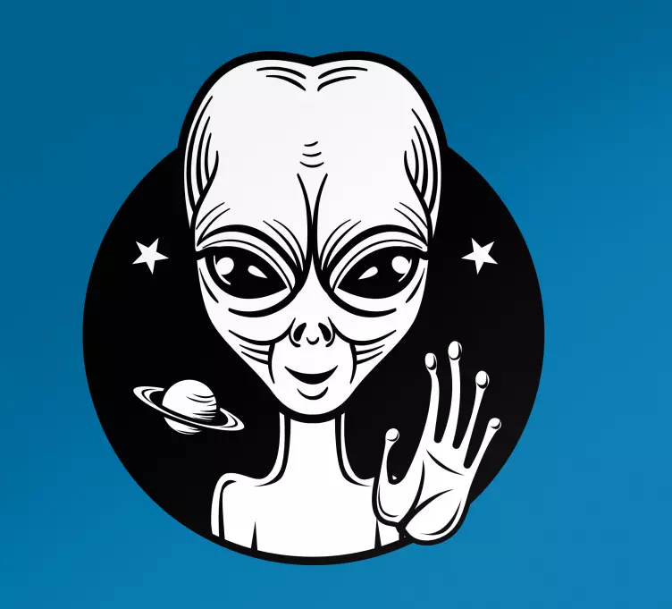 Sticker voiture original  trompe l'œil avec extraterrestre - TenStickers