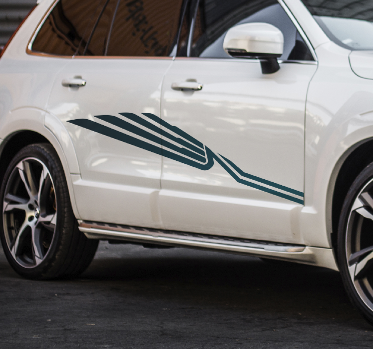 Adhésif voiture bande de course bleu pétrole - TenStickers