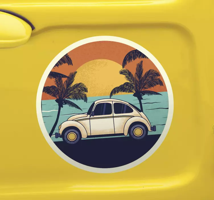 Sticker voiture bienvenue dans la voiture des années 70 - TenStickers