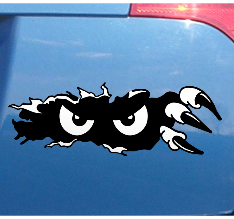 Sticker voiture original trompe l'œil voiture yeux furtifs - TenStickers