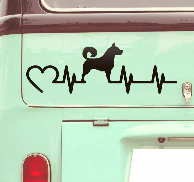 Sticker Voiture Dessin Cardiogramme chien - TenStickers