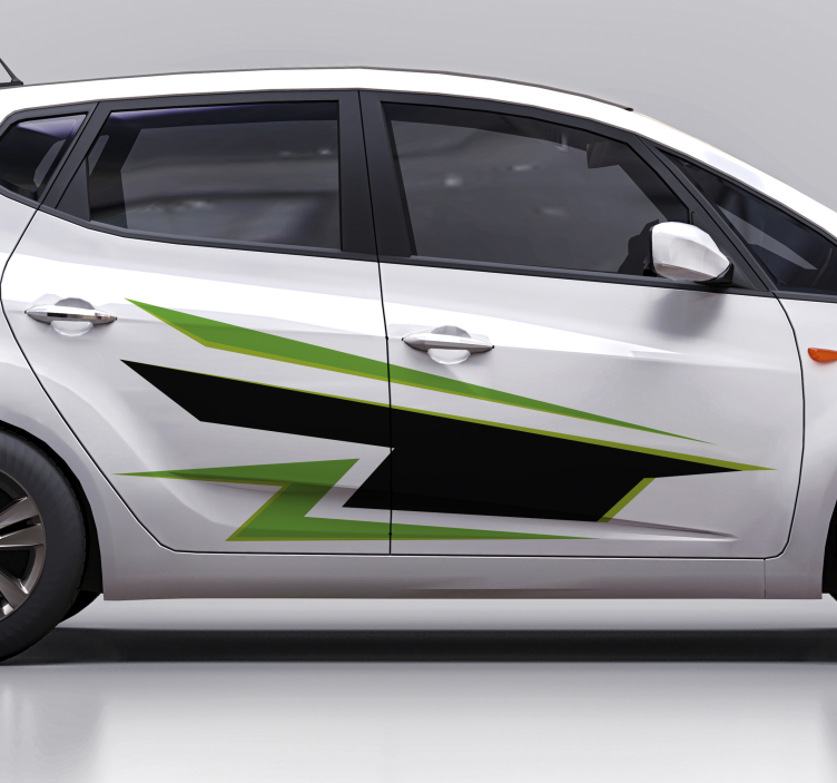 Adhésif voiture motifs verts et noirs - TenStickers