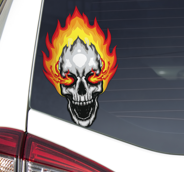 Sticker Voiture Feu de crâne - TenStickers