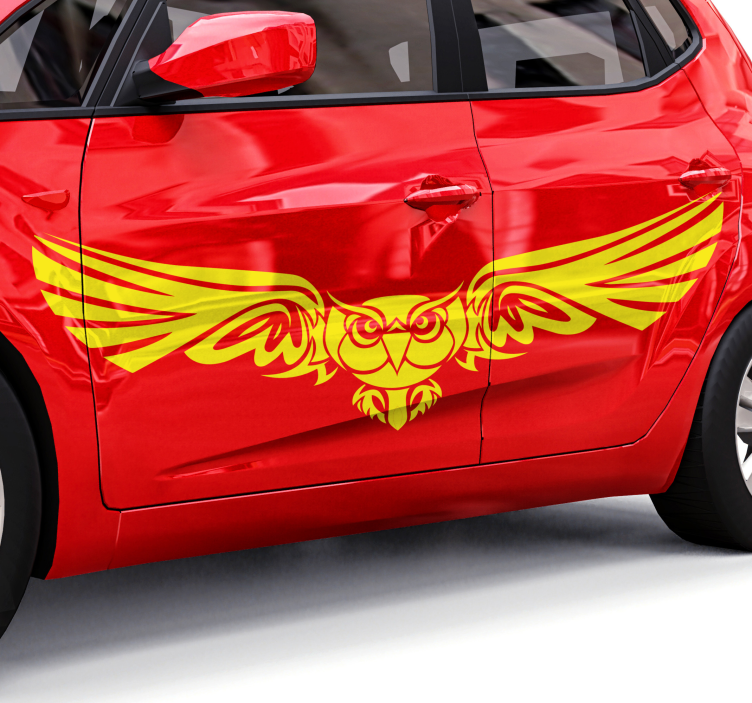 Grand autocollant pour voiture hibou tribal - TenStickers