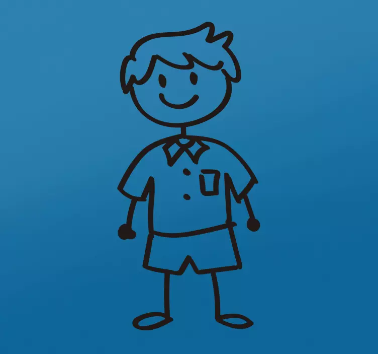 Sticker Voiture Homme dessin d'enfant - TenStickers