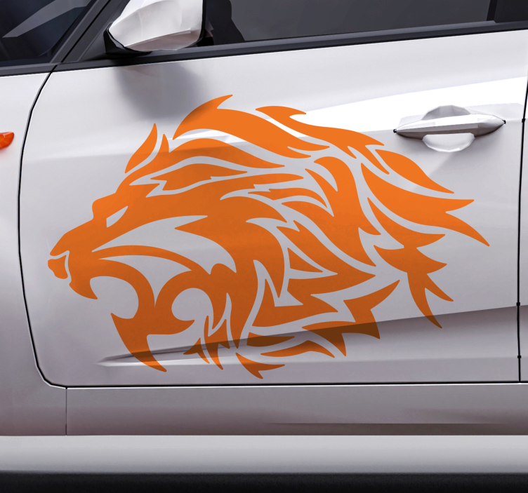 Autocollant voiture lion tribal - TenStickers