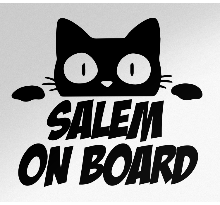 Autocollant voiture chat à bord personnalisable - TenStickers