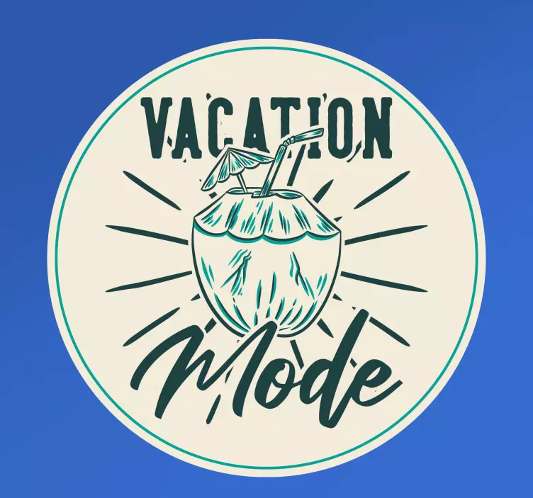Sticker Voiture Mode vacances avec cocktail - TenStickers