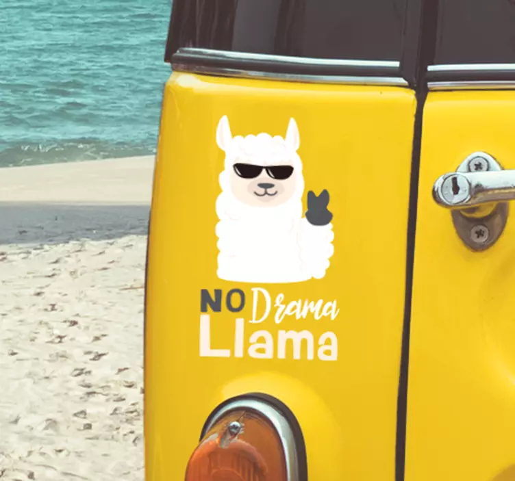 Autocollant Voiture No Drama Llama - TenStickers
