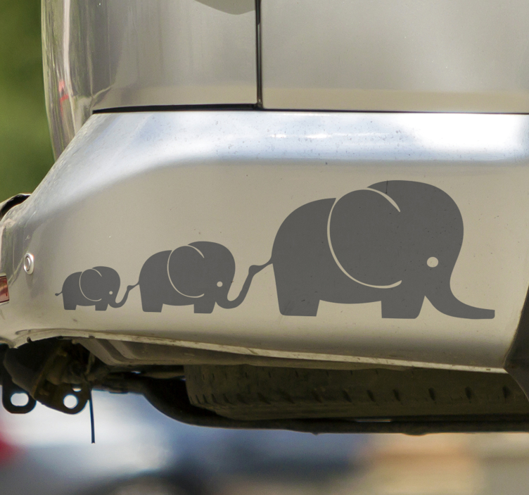 Sticker voiture petits éléphants - TenStickers