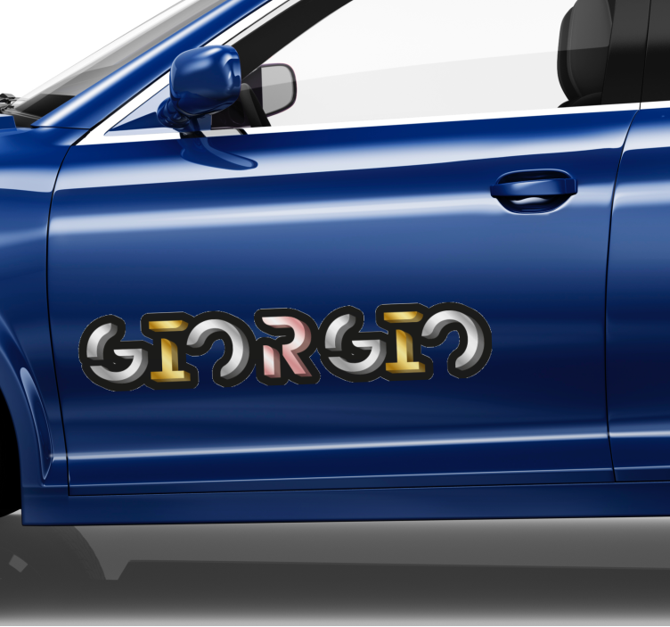 Autocollant voiture personnalisé prénom or et argent - TenStickers