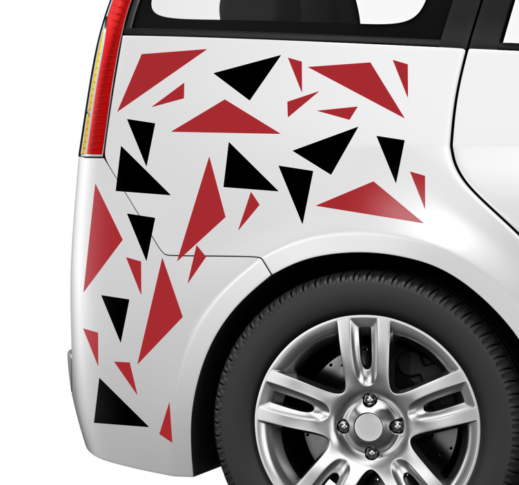 Adhésif voiture triangles modernes rouges et noirs - TenStickers