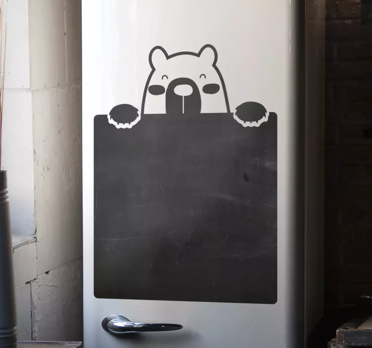 Sticker ardoise tableau noir ourson bloc-notes - TenStickers