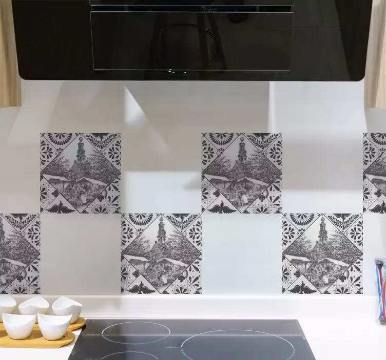 Carrelage adhésif motif décoratif vintage - TenStickers