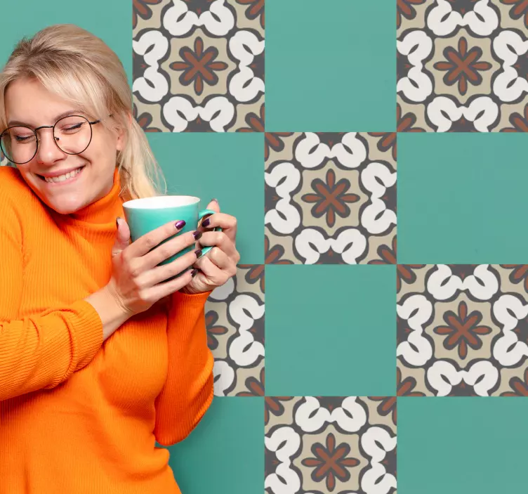 Carrelage adhésif motif géométrique beige - TenStickers