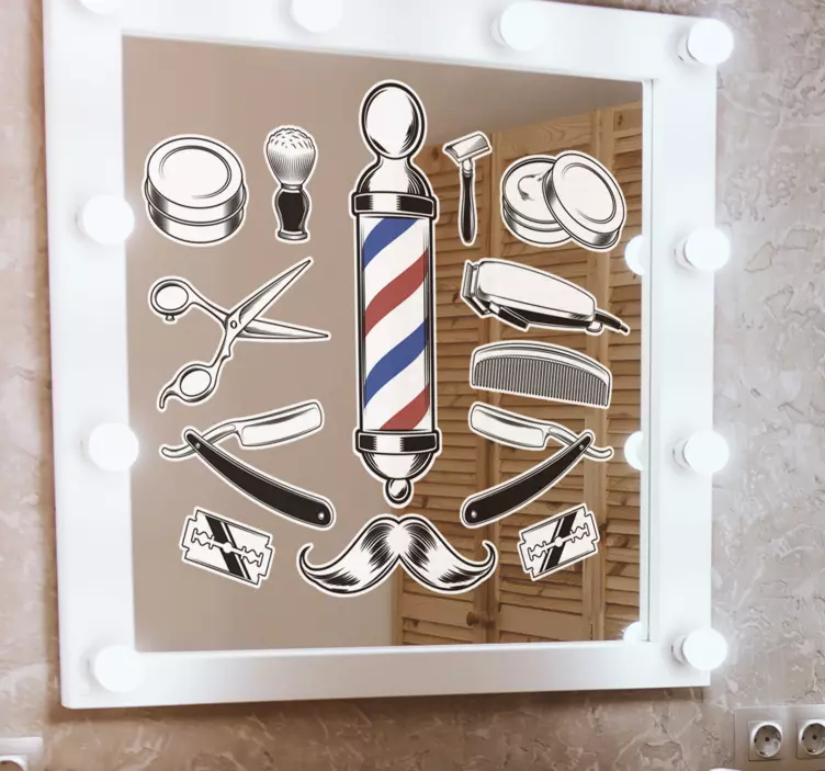 Autocollant mural instruments de coiffure - TenStickers