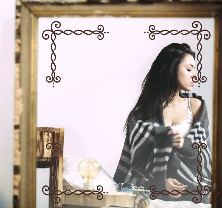 Sticker miroir géométrique élégant decoration coins - TenStickers