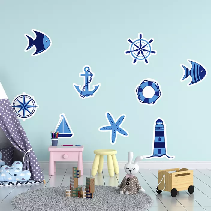 éléments de la mer nautique stickers muraux - TenStickers