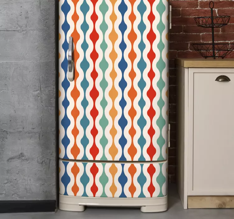 Frigo vintage vagues autocollant - TenStickers