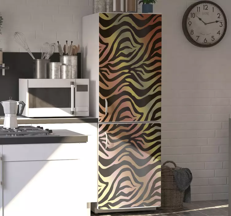 Fabuleux autocollant frigo zèbre vintage - TenStickers