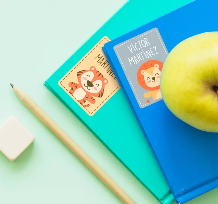 Stickers étiquettes pour cahiers scolaires éducatif - TenStickers