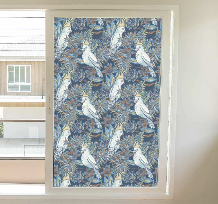 Film occultant fenêtre oiseaux et fleurs - TenStickers