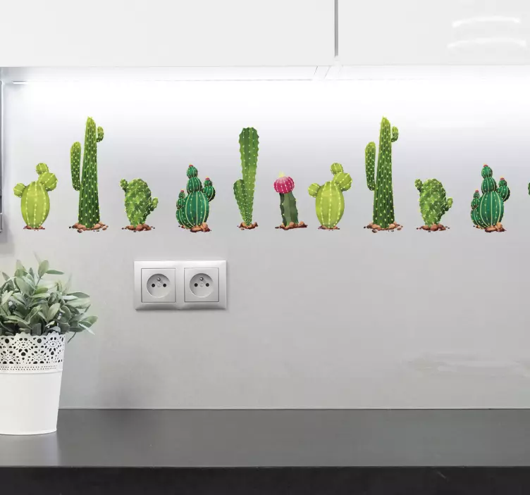 Frise tapisserie murale cactus - TenStickers