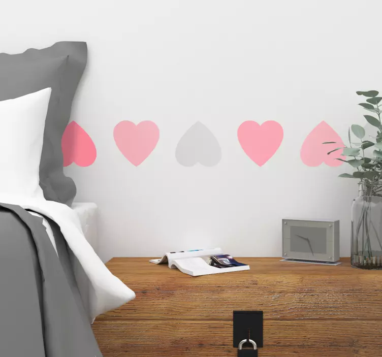 Sticker Frise adhésive coeurs - TenStickers