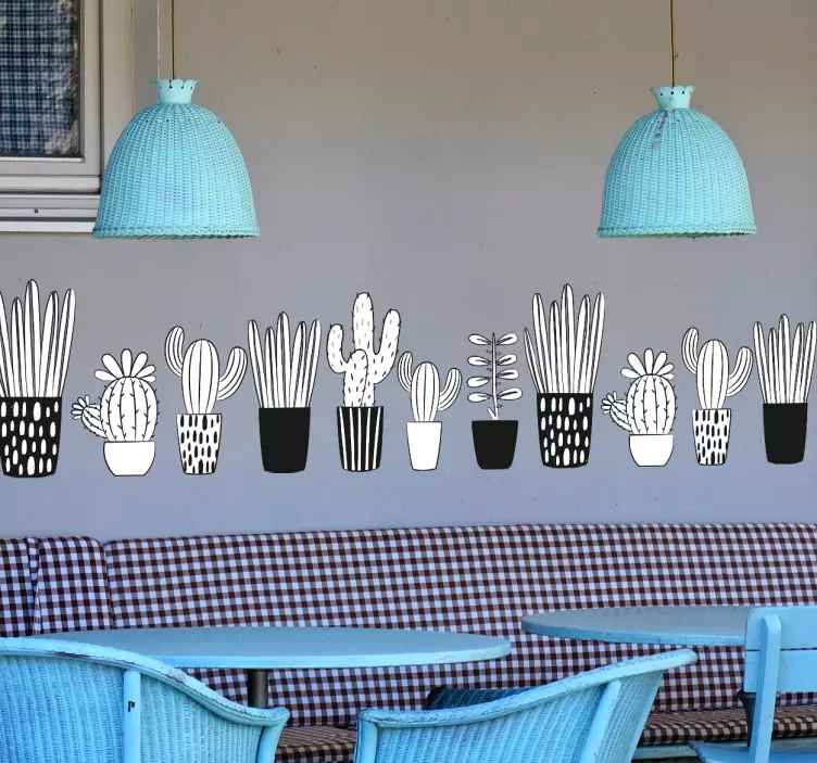 Frise adhésive illustration cactus - TenStickers