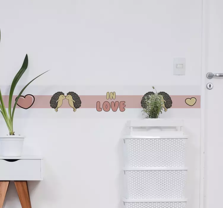 Frise autocollante couple de hérissons s'embrassant - TenStickers