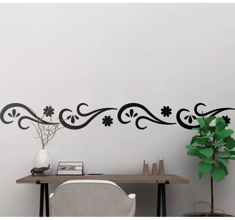 Frise autocollante design mural floral - TenStickers