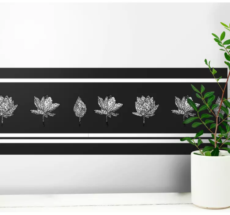 Frise tapisserie murale fleurs de lotus - TenStickers
