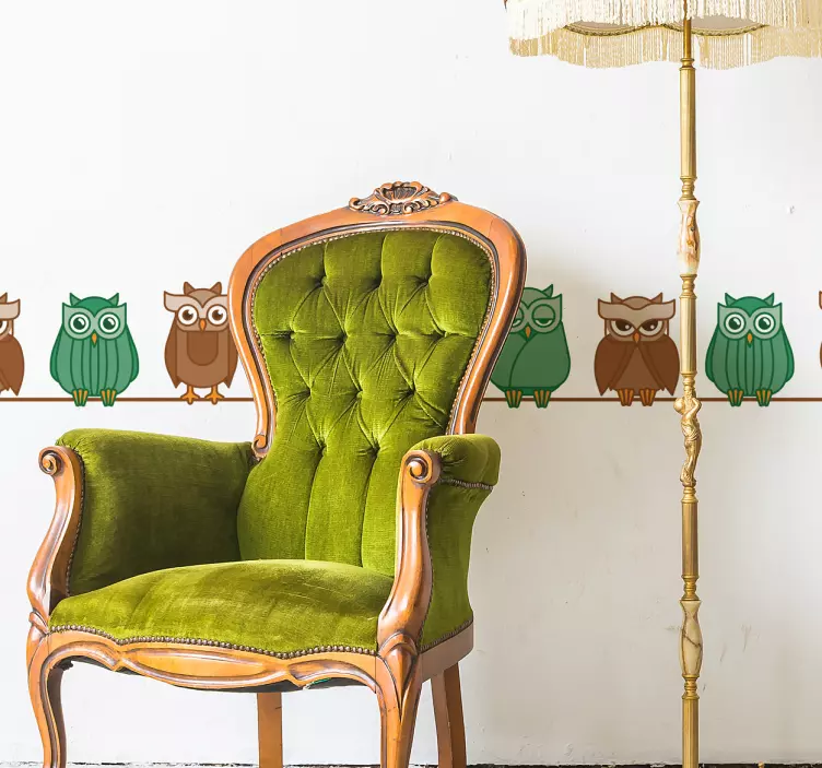 Sticker frise avec hiboux - TenStickers