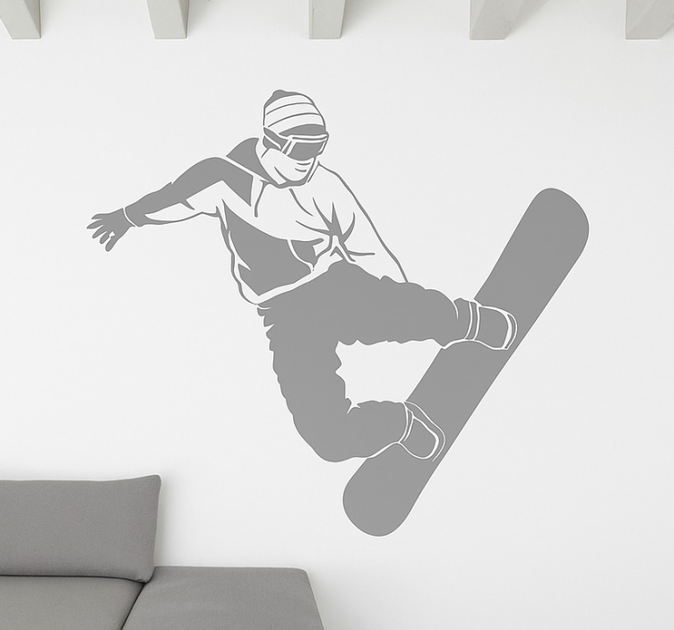 montagne snowboarder muet grab - TenStickers