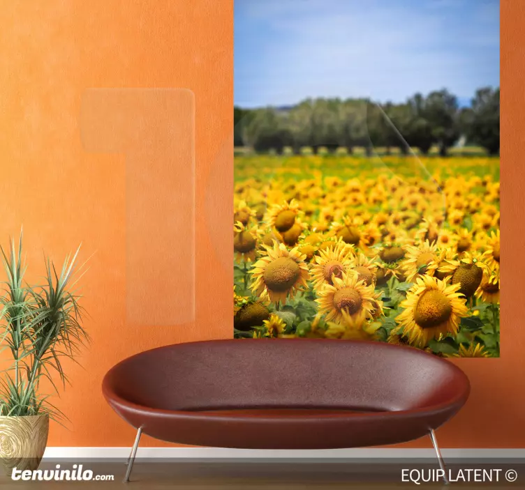 Photo murale champ de tournesols - TenStickers