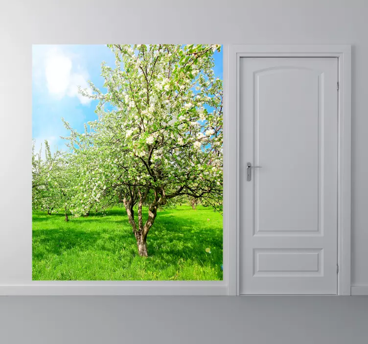 Sticker arbre vert pommiers - TenStickers