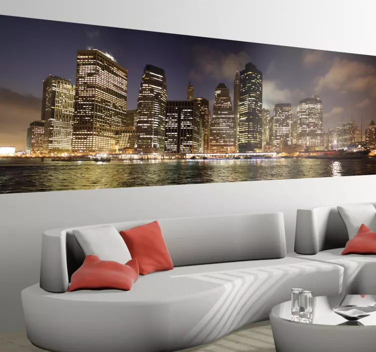Photo murale skyline New York by night - TenStickers