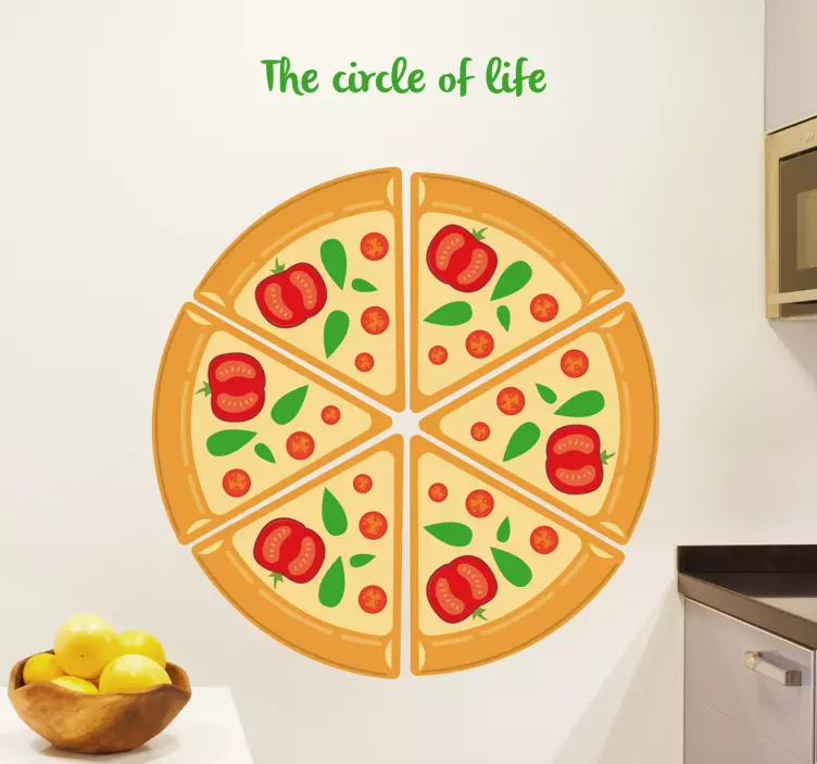 pizza cercle avec des parts - TenStickers